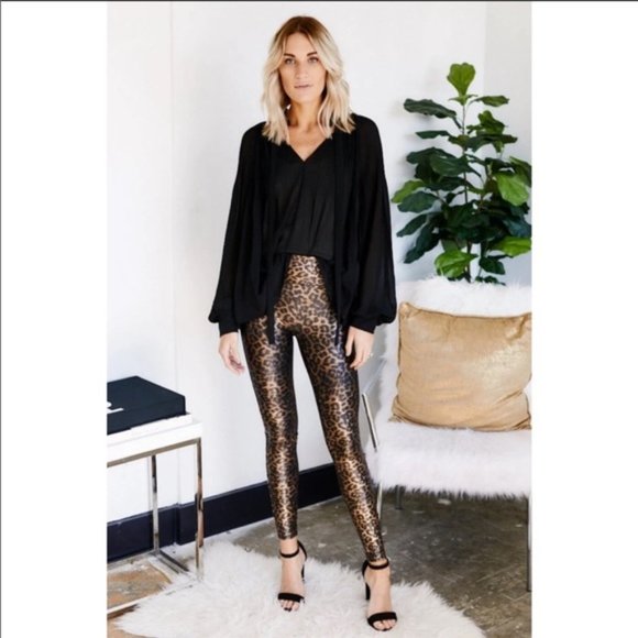 Spanx Faux Leather Leopard Leggings - Picture 3 of 6